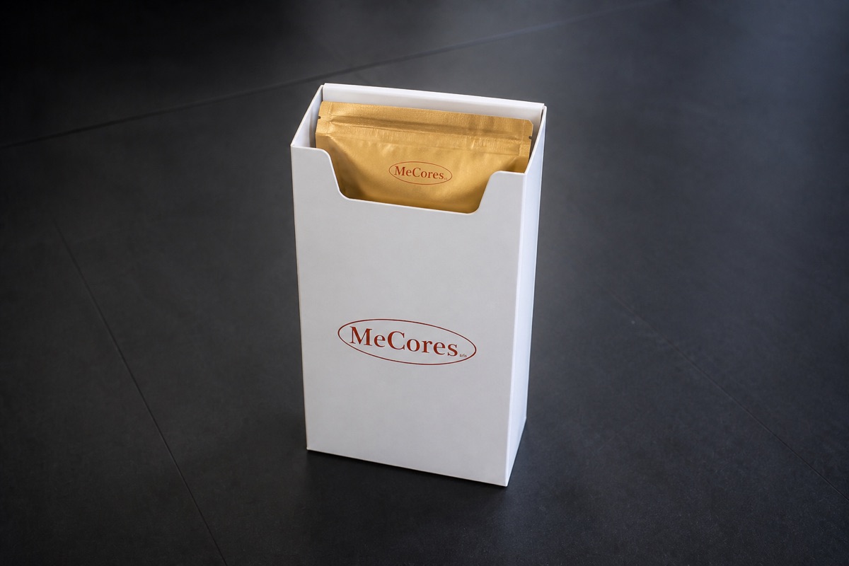 Doypack MeCores inserito in un astuccio singolo